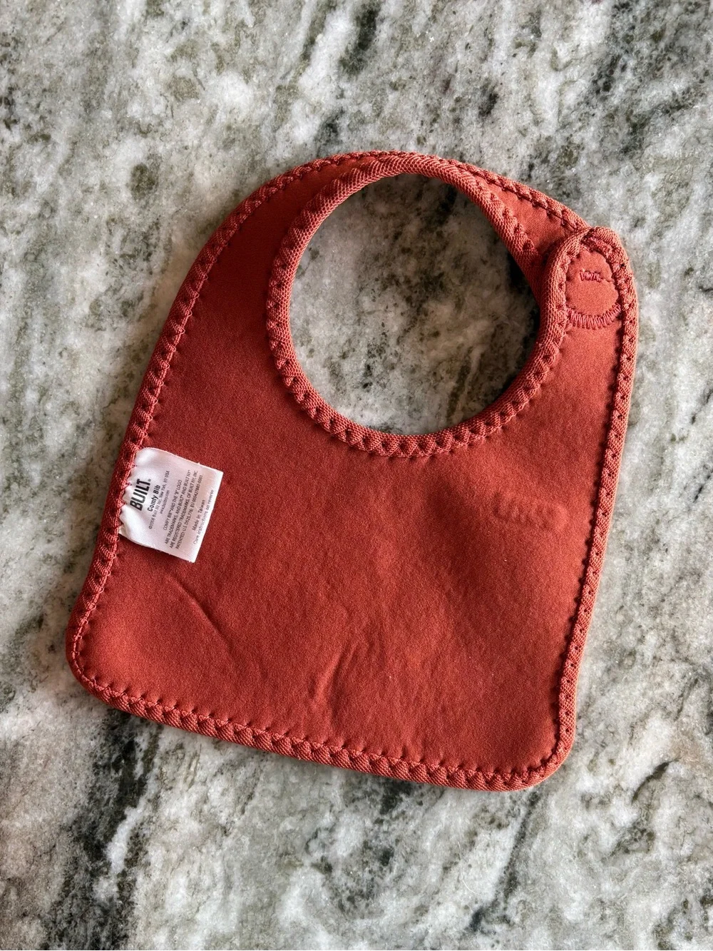 Built—Comfy Brick/Blue Stripes Baby Bib (Set of 2)